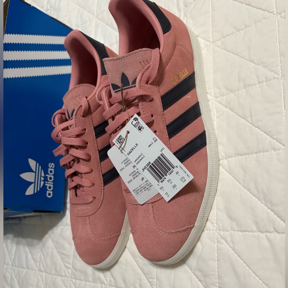 Adidas Gazelle Glow Pink Aurora Black Suede Sneakers NWT Men's 10/ Women's 11.5 - Picture 6 of 7